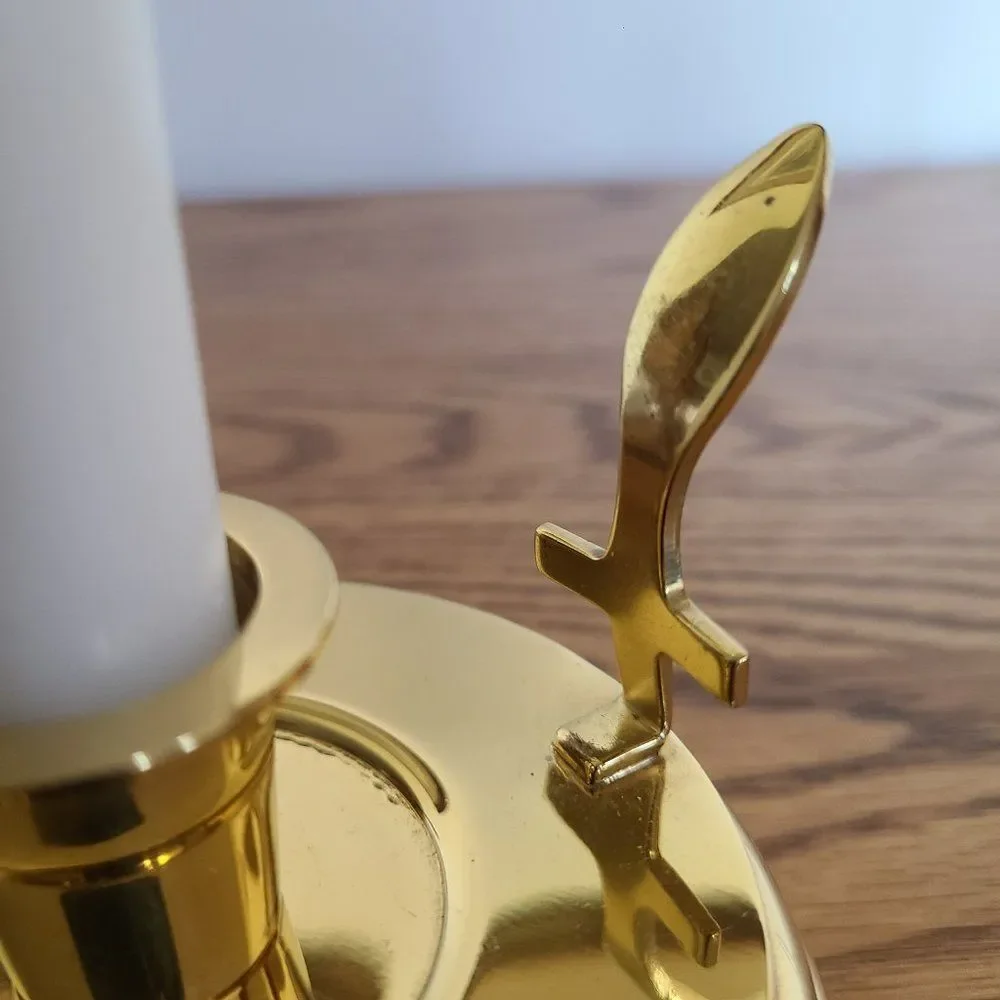 PartyLite Contessa Brass Hurricane Taper Candleholder For Candles / Glass Votive